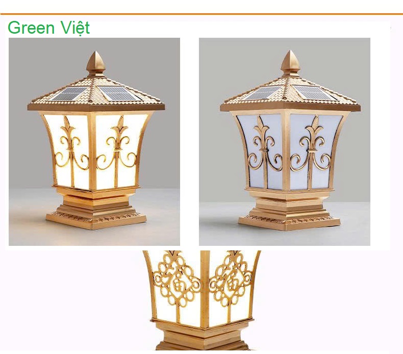Đèn năng lượng mặt trời DTCR05 trụ lắp hàng rào công viên