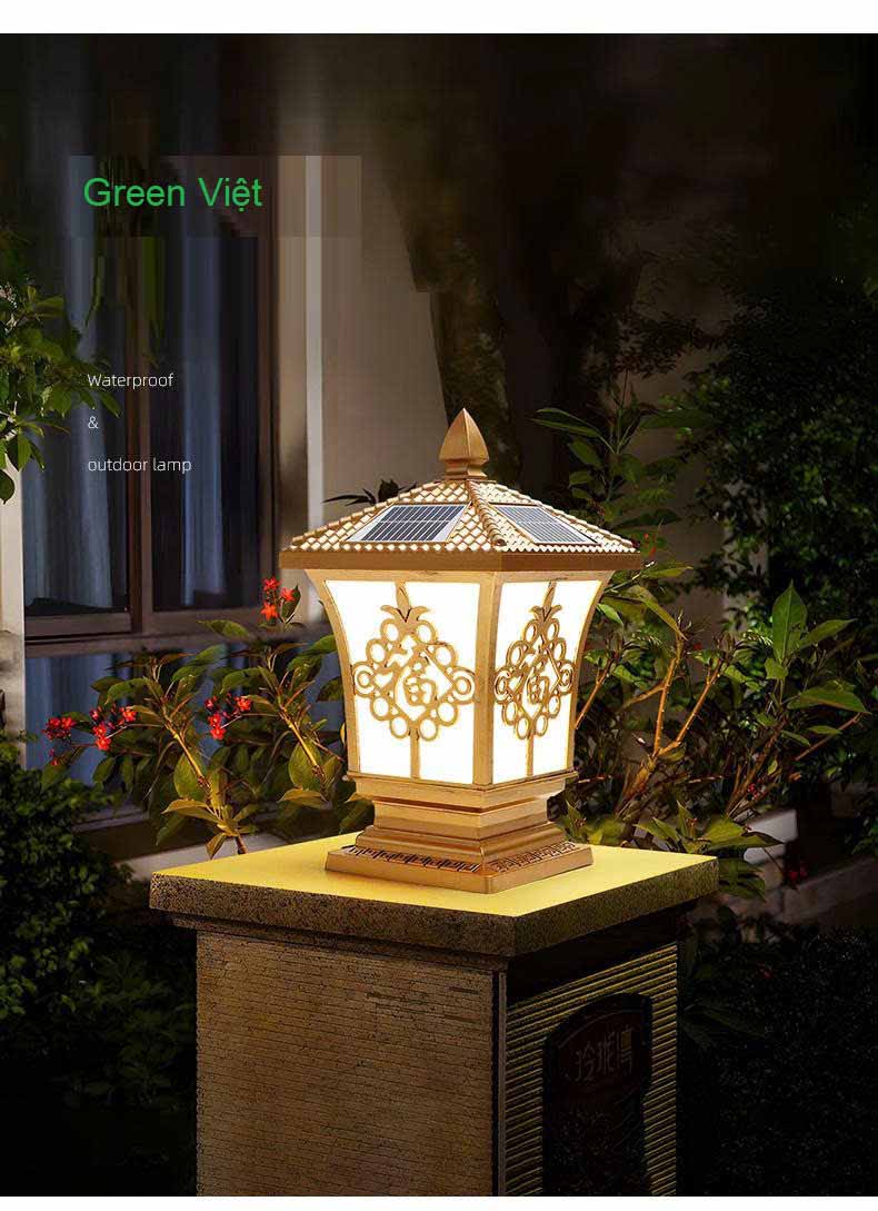 Đèn năng lượng mặt trời DTCR05 trụ lắp hàng rào công viên