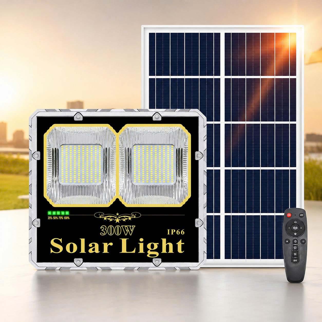 Đèn năng lượng mặt trời lắp nhà xưởng 300w MN300