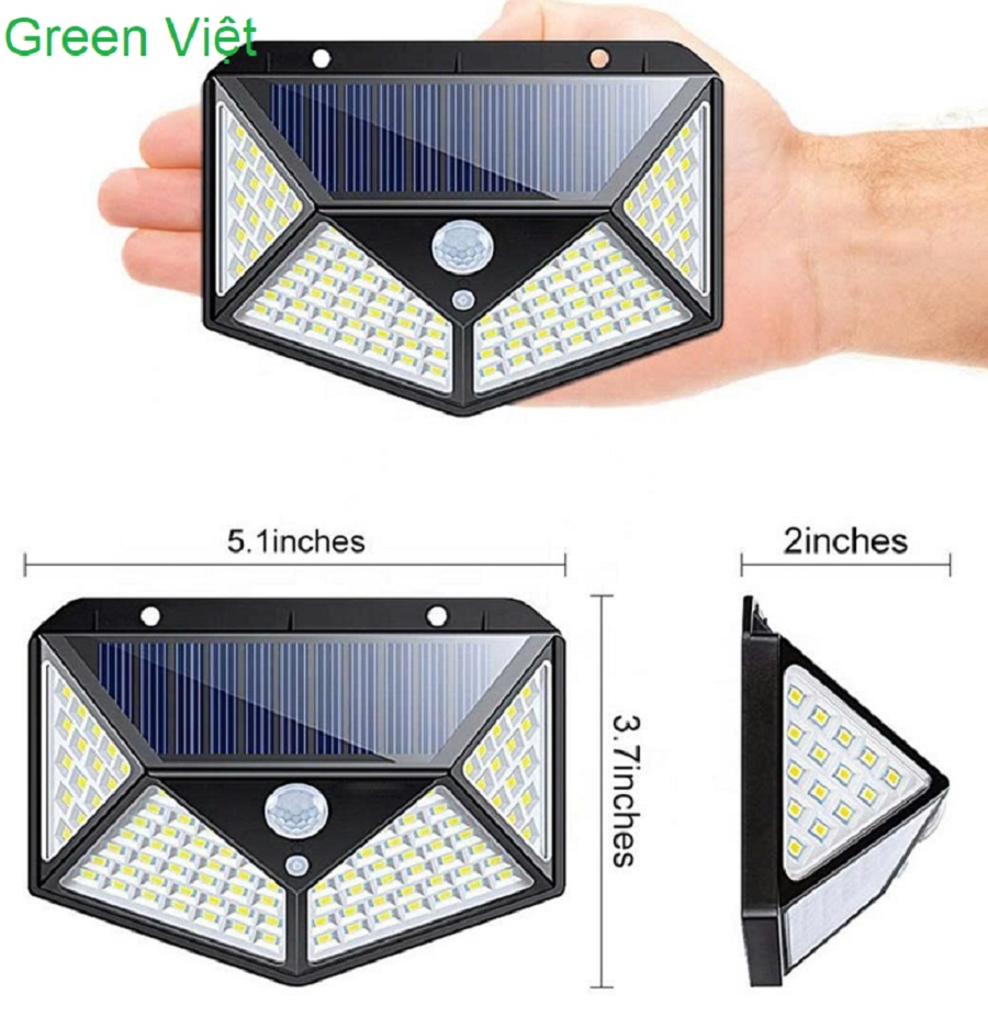 Đèn Năng Lượng Mặt Trời LT-12 Gắn Tường Giá Rẻ, Cảm Biến Chống Trộm