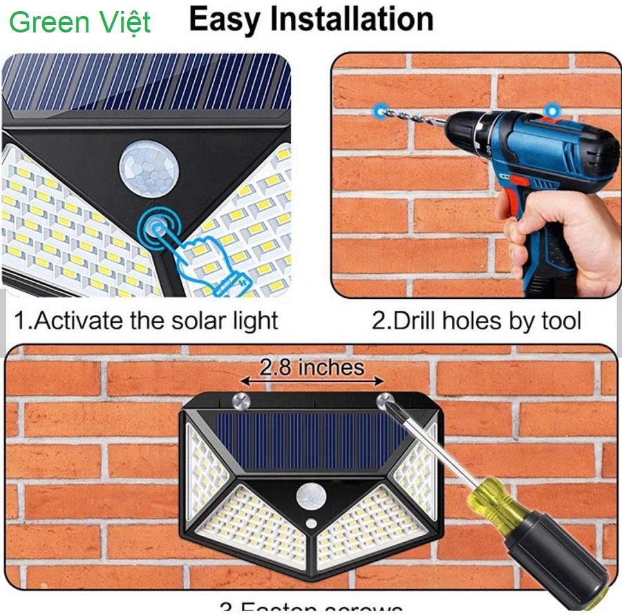Đèn Năng Lượng Mặt Trời LT-12 Gắn Tường Giá Rẻ, Cảm Biến Chống Trộm