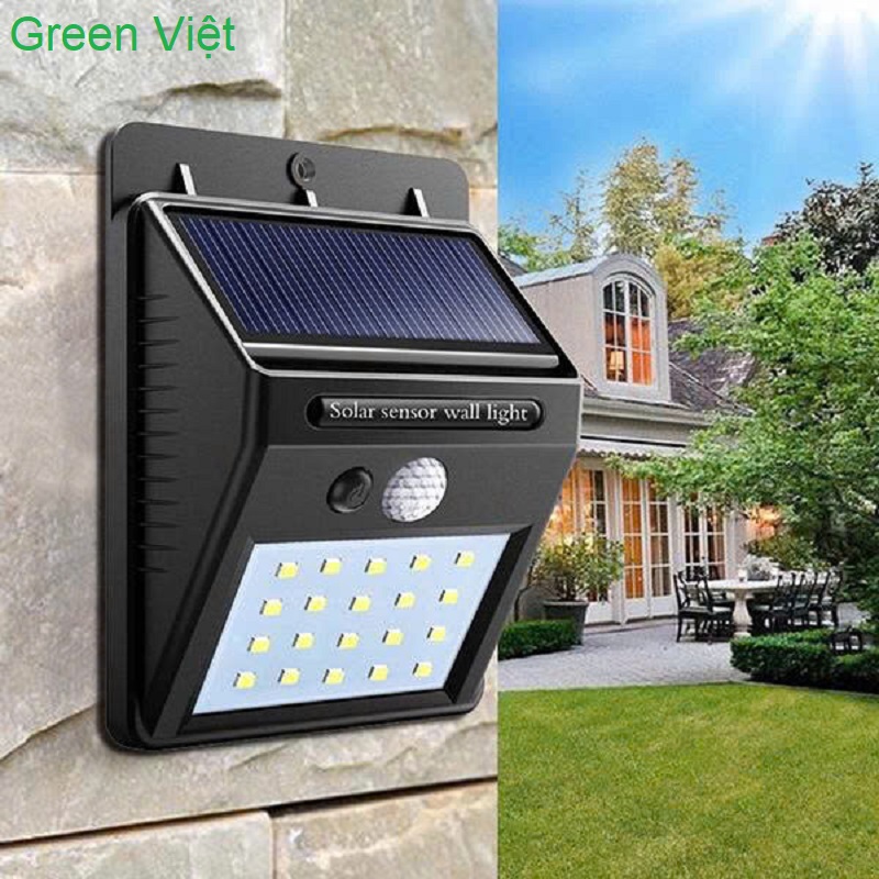 Đèn Năng Lượng Mặt Trời LT-12 Gắn Tường Giá Rẻ, Cảm Biến Chống Trộm