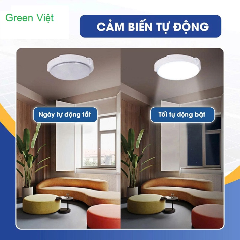 Đèn năng Lượng mặt trời ốp trần siêu sáng 36w