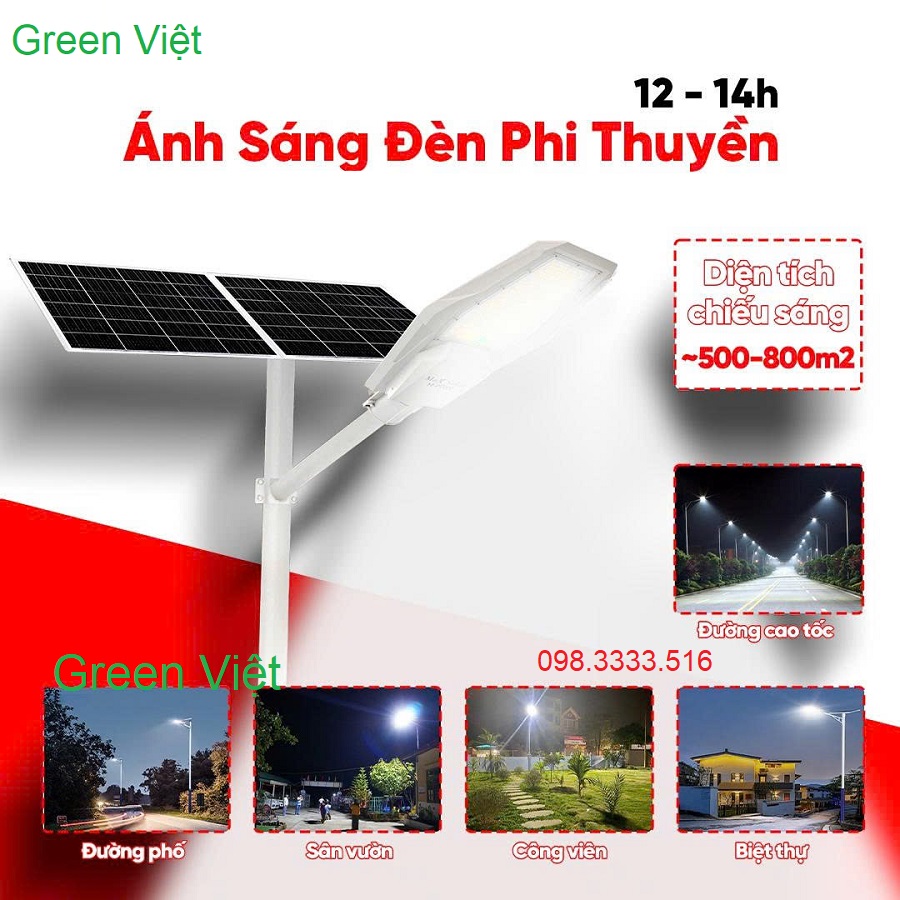 Đèn Năng Lượng Mặt Trời Phi Thuyền 1200W DPTM1200 Công Trình