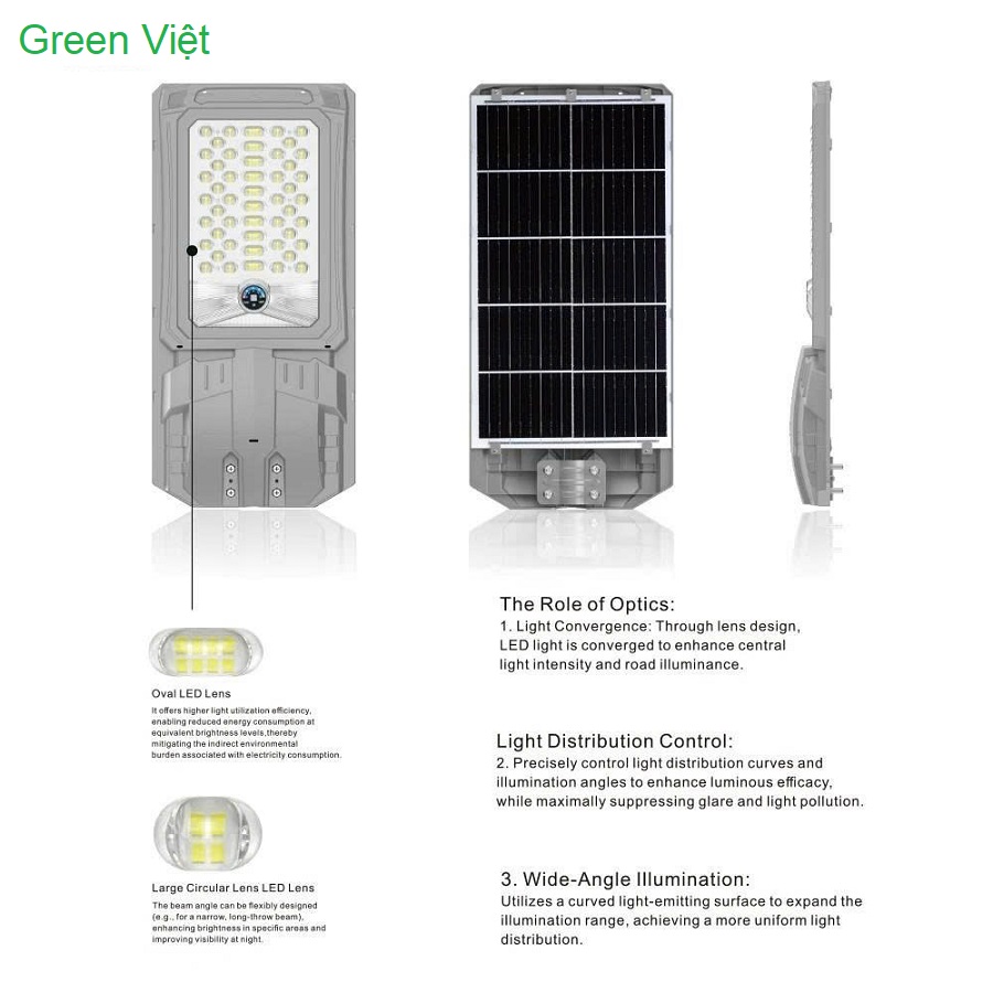 Đèn năng lượng mặt trời pin liền 1000w LT-1000 Cảm biến chuyển động