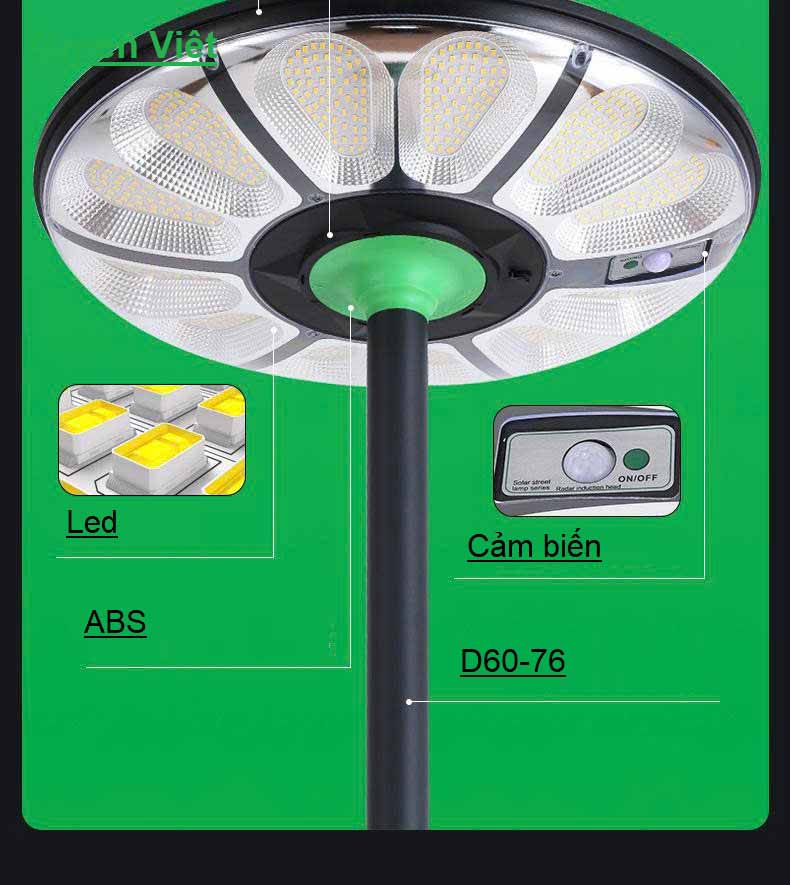 Đèn Năng Lượng Mặt Trời Sân Vườn UFO 800W UFO-800