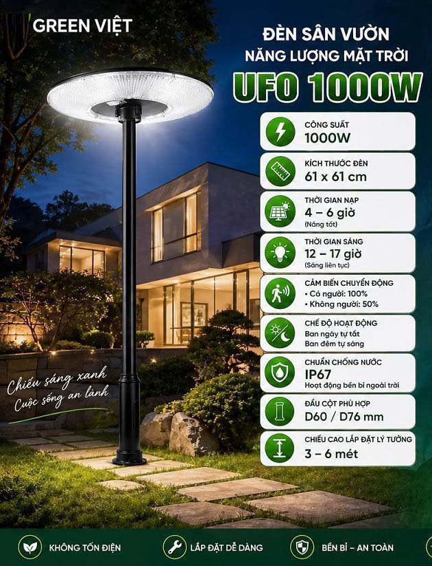 Đèn sân vườn cao cấp TSV024 UFO