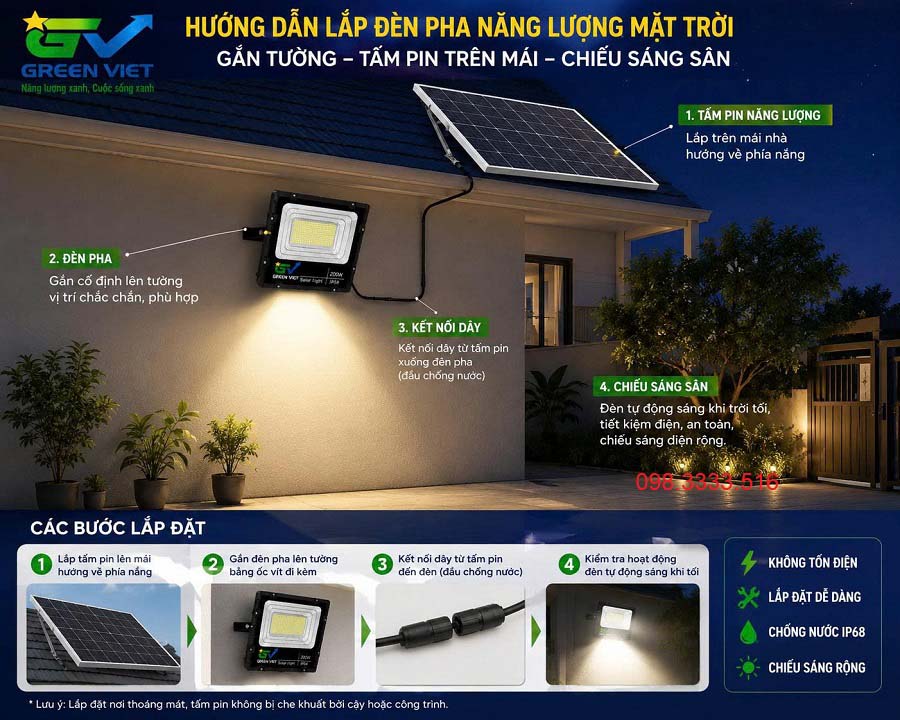 Đèn Pha Năng Lượng Mặt Trời