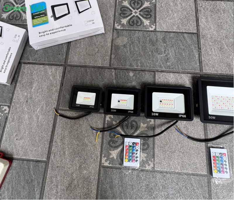 Đèn Pha Led Nhiều Màu RGB 10W, 20W, 30W, 50W đến 100W