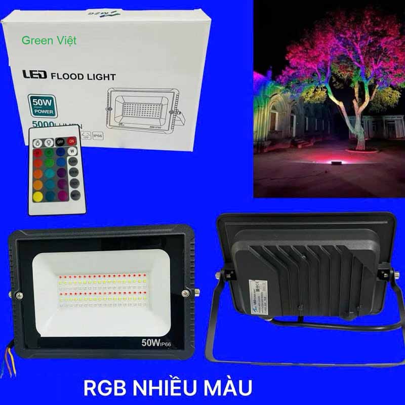 Đèn Pha Led Nhiều Màu RGB 10W, 20W, 30W, 50W đến 100W