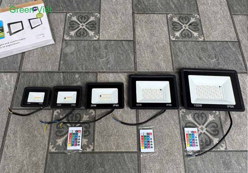 Đèn Pha Led Nhiều Màu RGB 10W, 20W, 30W, 50W đến 100W