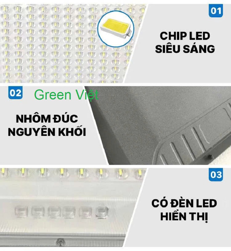 Đèn pha năng lượng mặt trời 400w P-400 Green Việt