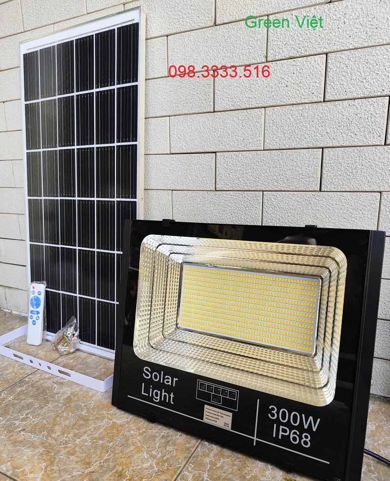 Đèn pha năng lượng mặt trời 300w DPSV300 ánh sáng vàng