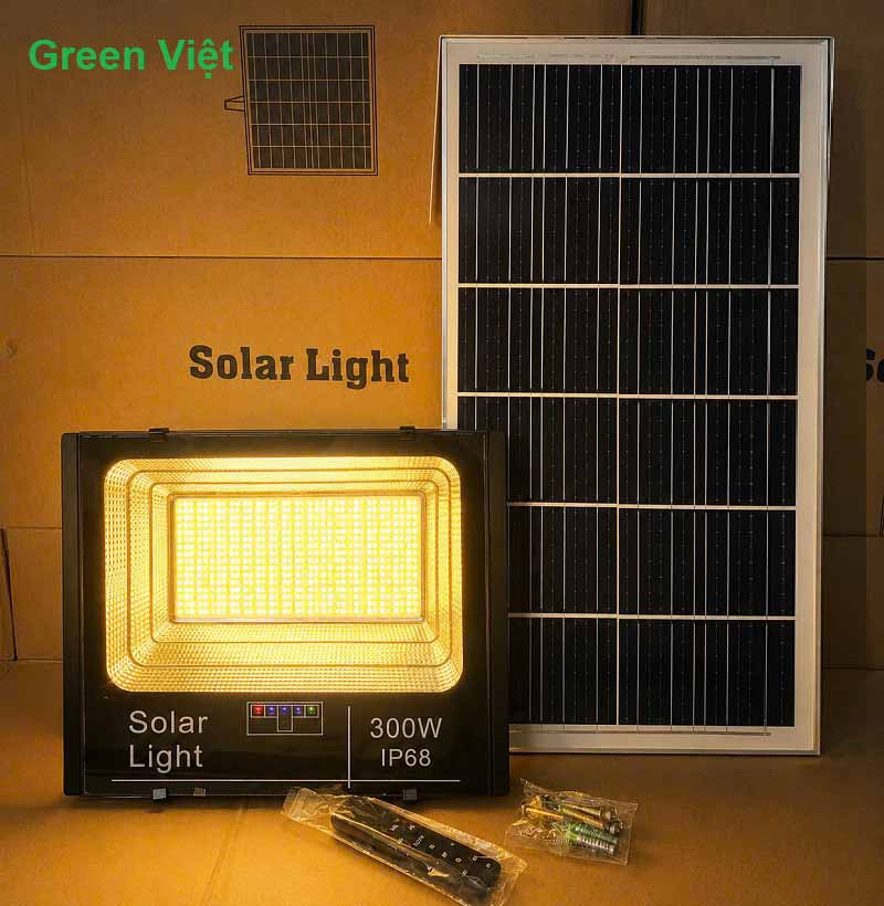 Đèn pha năng lượng mặt trời 300w DPSV300 ánh sáng vàng