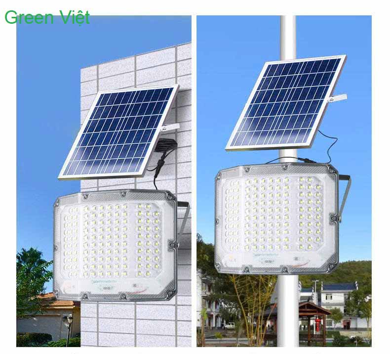Đèn pha năng lượng mặt trời FL-100W, 200W, 300W 3 mặt mẫu mới 2026