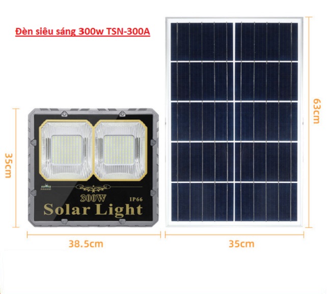 Đèn pha năng lượng mặt trời TS300 300W Cao Cấp