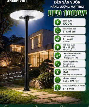Đèn sân vườn năng lượng mặt trời UFO 1000w UFOKC