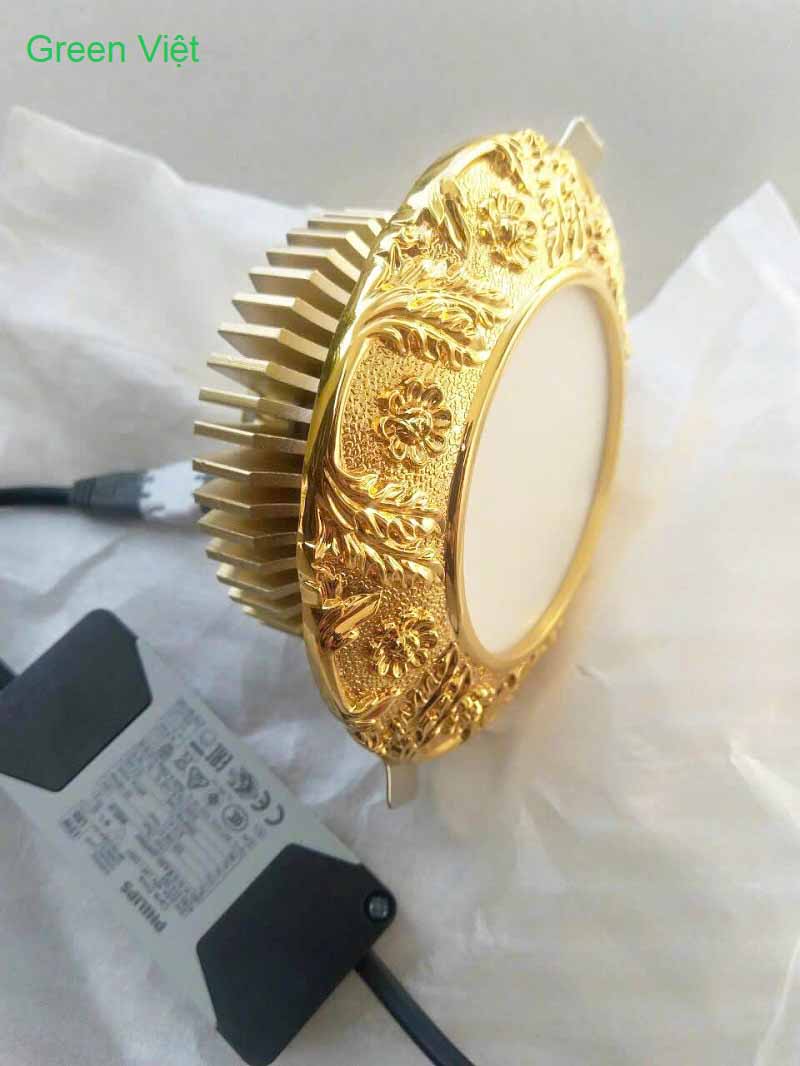 Đèn Spotlight Âm Trần 15W Viền Vàng 24K Cao Cấp