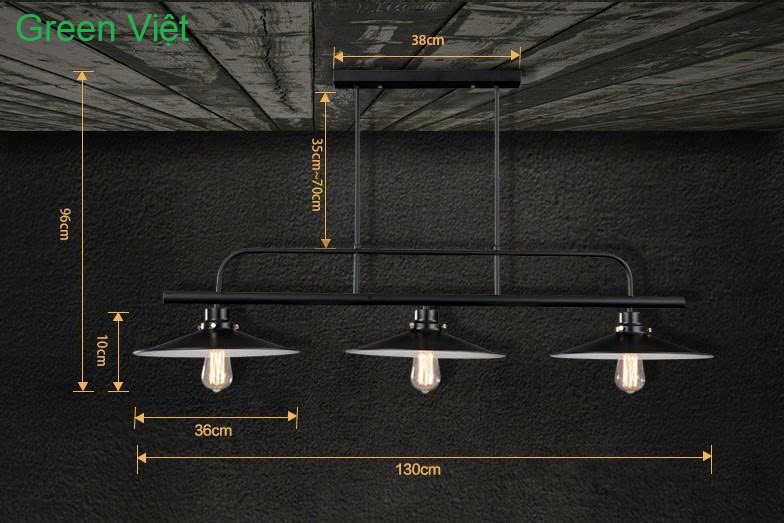 Đèn thả 3 choá trang trí bàn ăn quầy bar DTB03