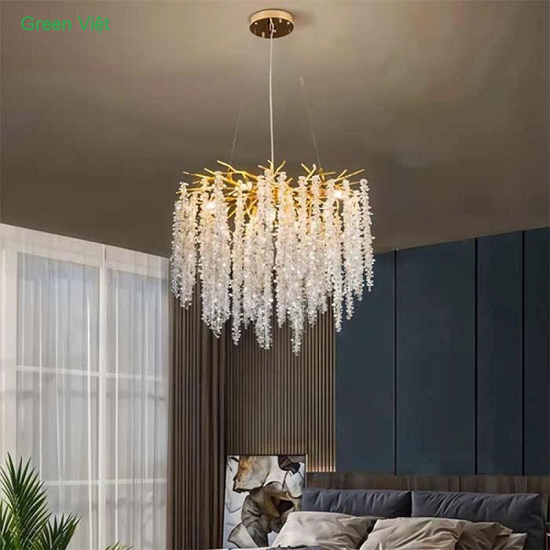 Đèn Thả Luxury Pha Lê Cao Cấp LXY80 Ánh Kim Cương Chùm Nho