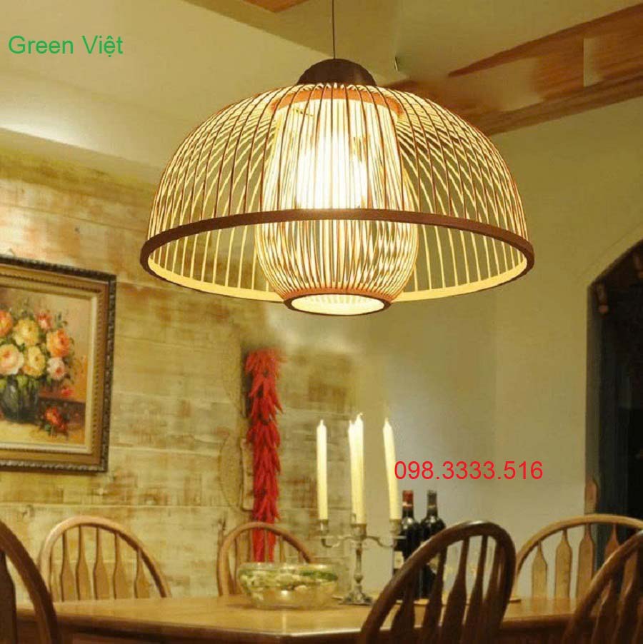 Đèn thả mây tre đan nghệ thuật MT02