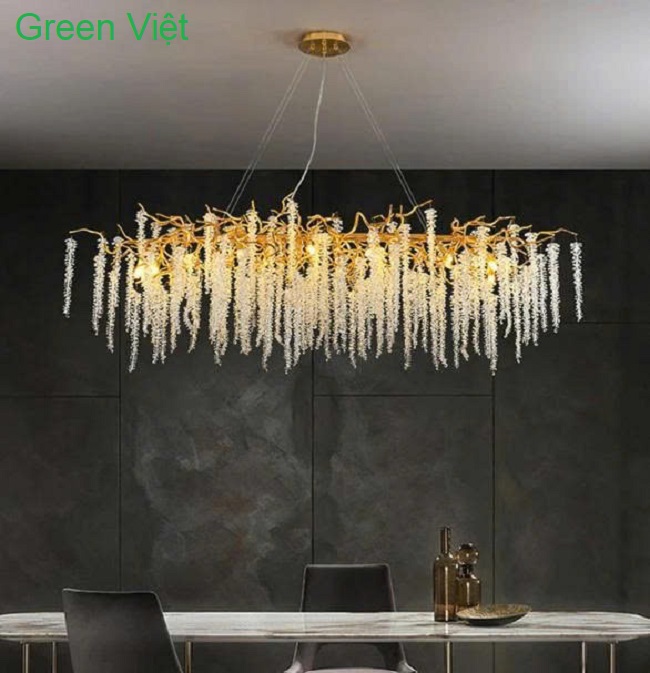 Đèn Thả Pha Lê 35x90cm Trang Trí Bàn Ăn, Phòng Khách – Tinh Tế, Sang Trọng, Đẳng Cấp