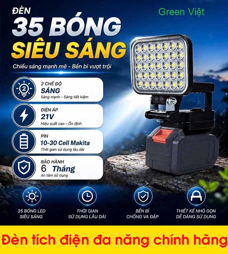 Đèn Tích Điện Pin Đa Năng DTNP03G Dự Phòng, Du Lịch