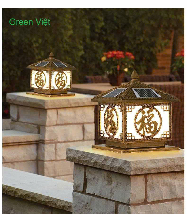 Đèn trụ cổng năng lượng mặt trời 25cm TCNL.1023