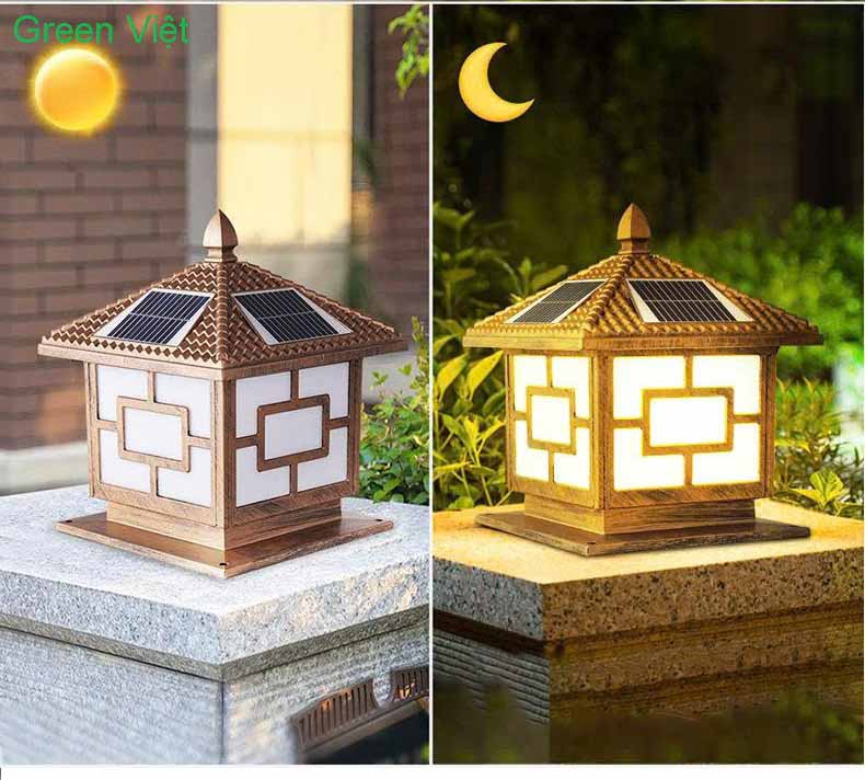 Đèn trụ cổng năng lượng mặt trời 25cm TCNL.1023