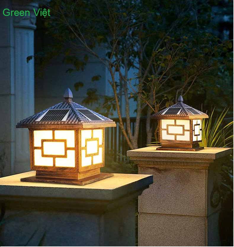 Đèn trụ cổng năng lượng mặt trời 25cm TCNL.1023