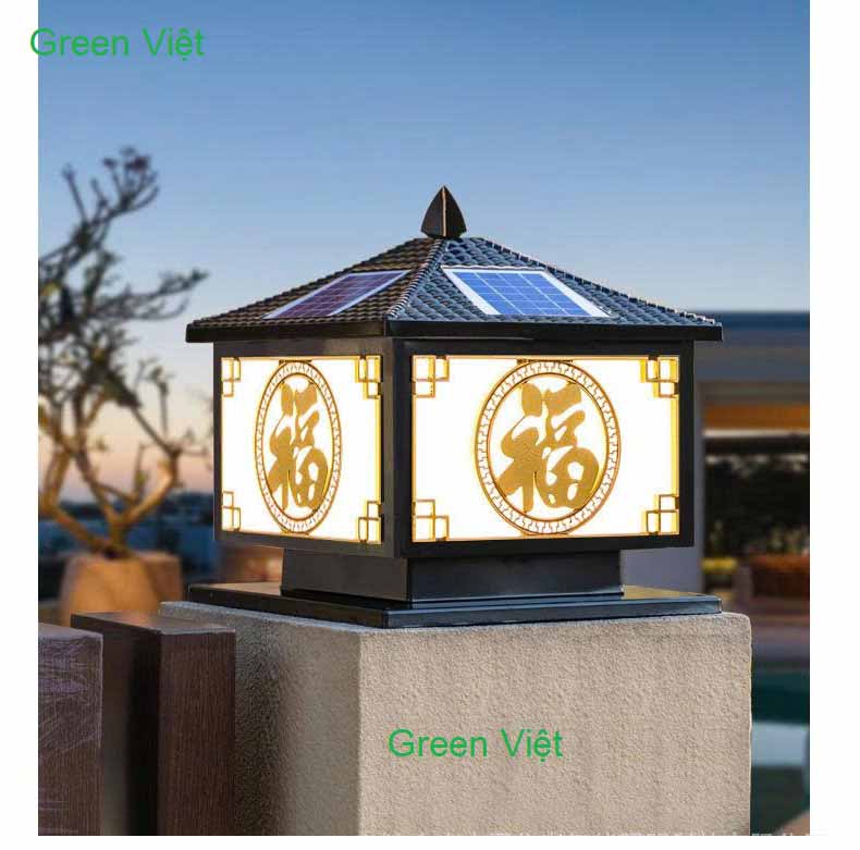 Đèn trụ cổng năng lượng mặt trời KT40CM DTC102023 Chữ Phúc