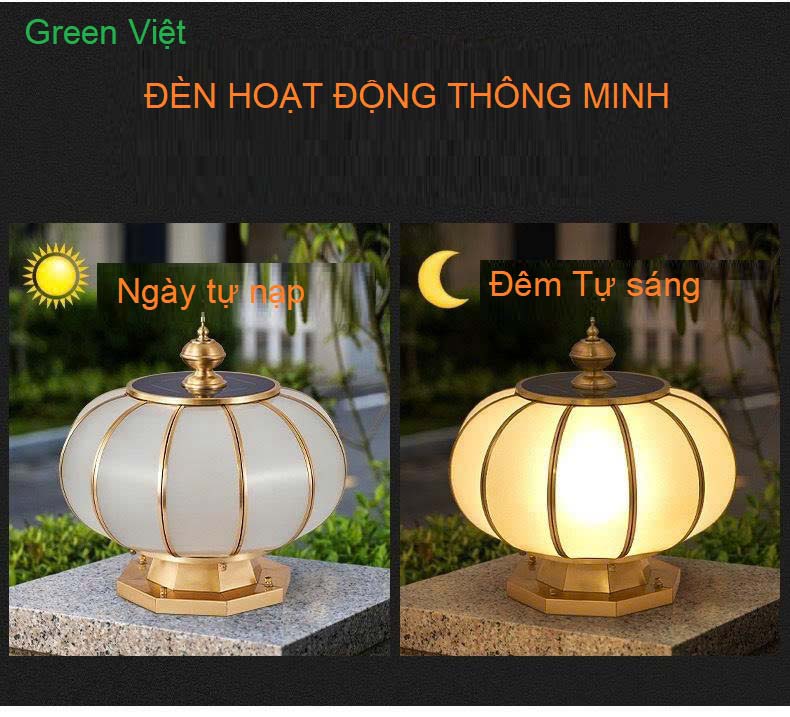 Đèn Trụ Cổng Năng Lượng Mặt Trời T40