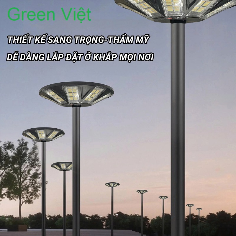 Đèn trụ năng lượng mặt trời UFO 1500w - Đèn lắp sân vườn công viên