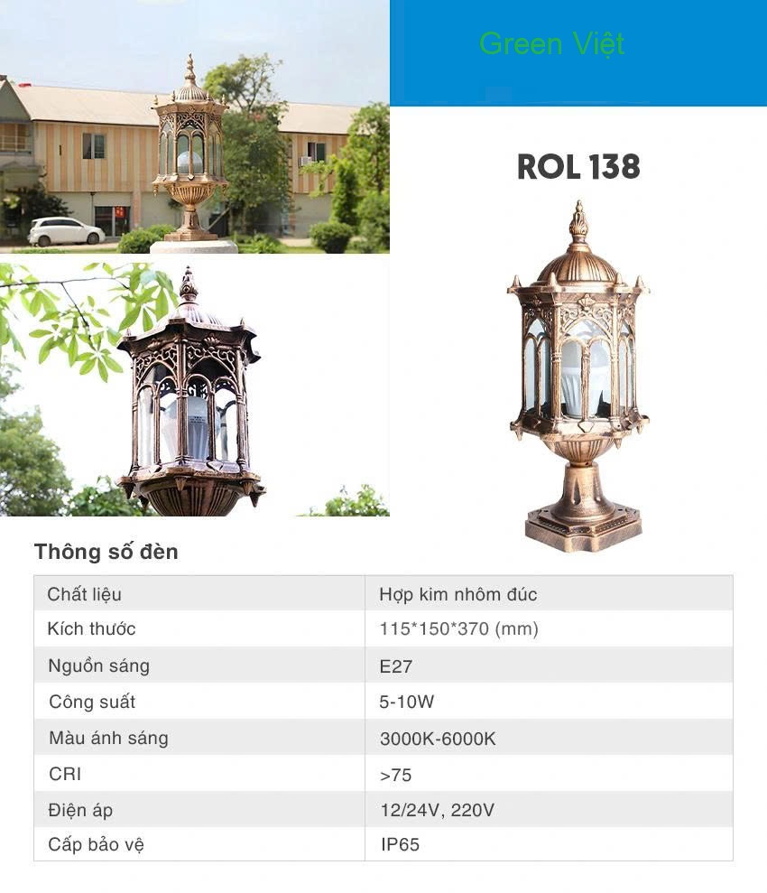 Đèn trụ trang trí DTHD03 cây dừa cao cấp Biệt Thự Nhà Vườn