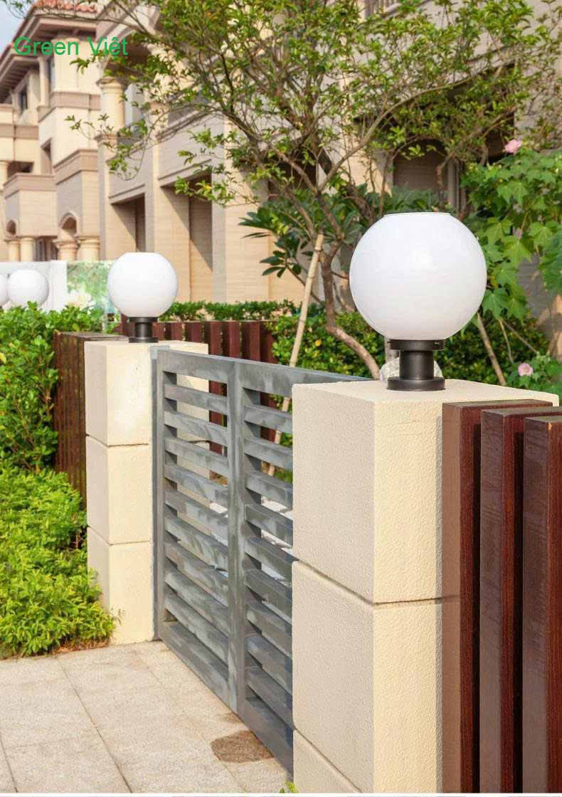 Đèn trụ trang trí dùng năng lượng mặt trời GV201 kích thước 25cm