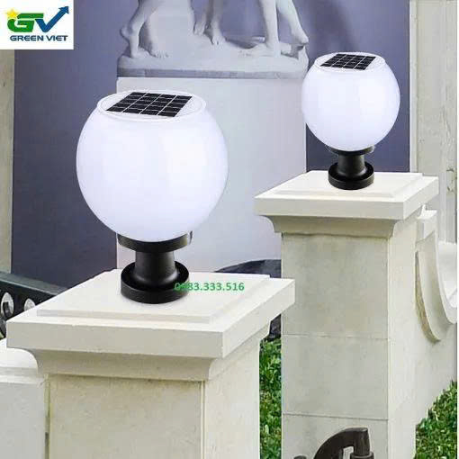 Đèn trụ trang trí dùng năng lượng mặt trời GV201 kích thước 25cm