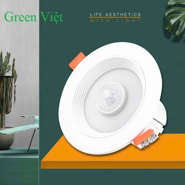 Âm Trần Cảm Biến Chuyển Động Ánh Sáng 7W Lỗ Khoét D90mm 220V