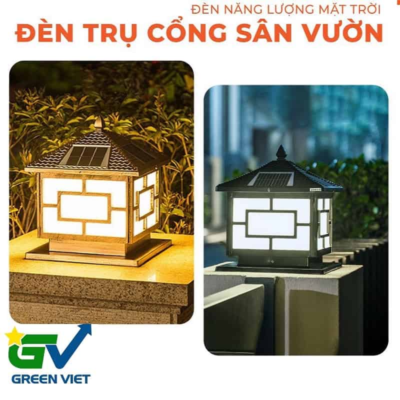 Đèn Trụ Năng lượng Có Đèn Điện TL06 - Trụ Trang Trí Sân Vườn, Hàng Rào KT250