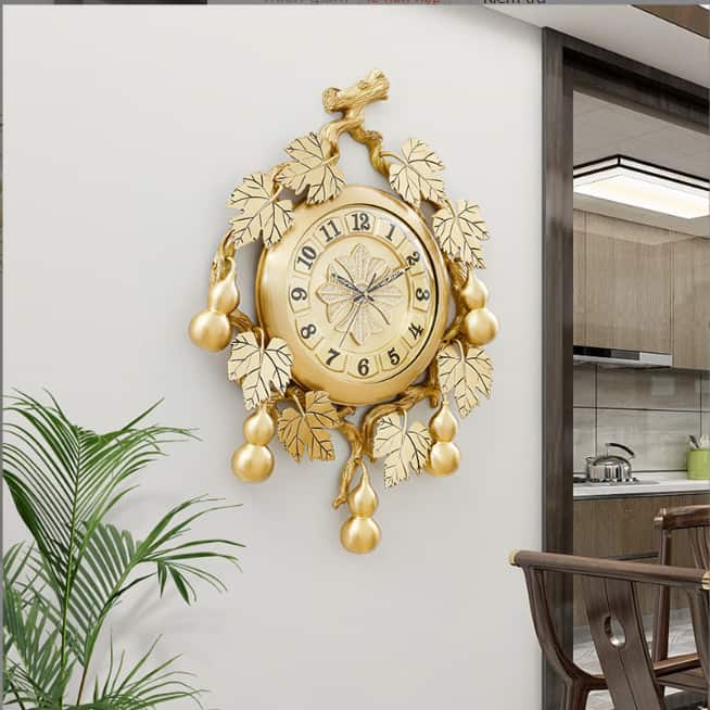 Đồng hồ treo tường trang trí cao cấp hồ lô hút lộc DHDC01141