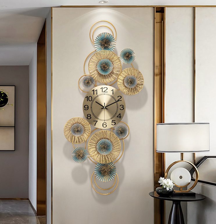 đồng hồ treo tường phòng khách T15104 - Decor nghệ thuật