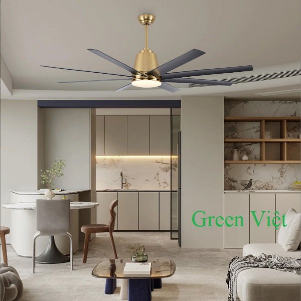 Quạt trần đèn trang trí QTD18 phòng khách rộng