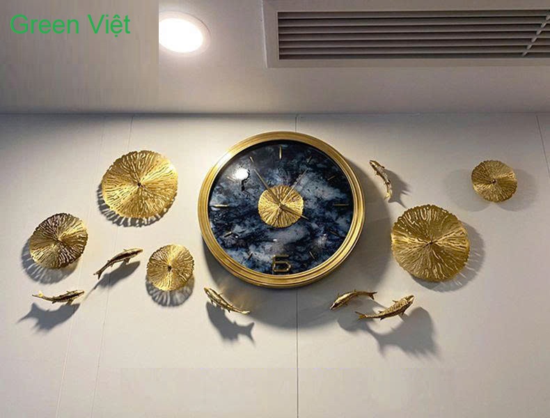 Đồng hồ treo tường phòng khách BU0018A đồng – Vượt Vũ Môn