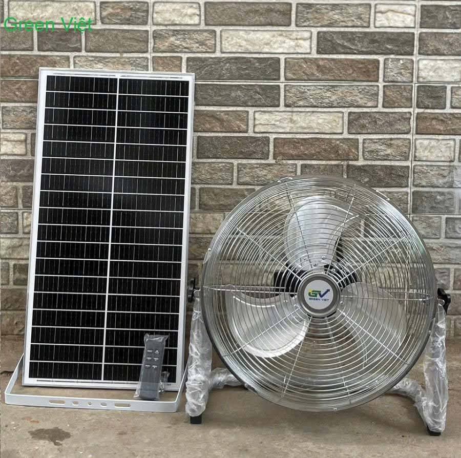 Quạt tích điện treo tường năng lượng mặt trời QT04