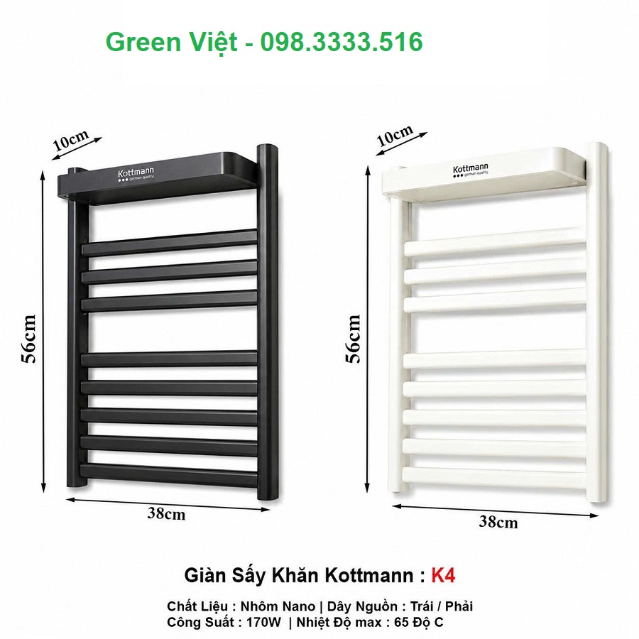 Giá treo sấy khăn Kottmann K4