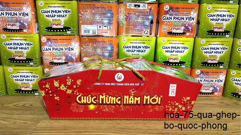 Giàn Pháo Hoa 75 Quả Ghép Bộ Quốc Phòng