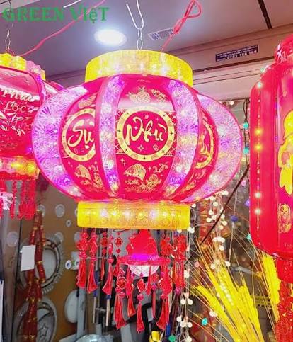 Đèn lồng trang trí 3D nhấp nháy và xoay 360 độ PL08