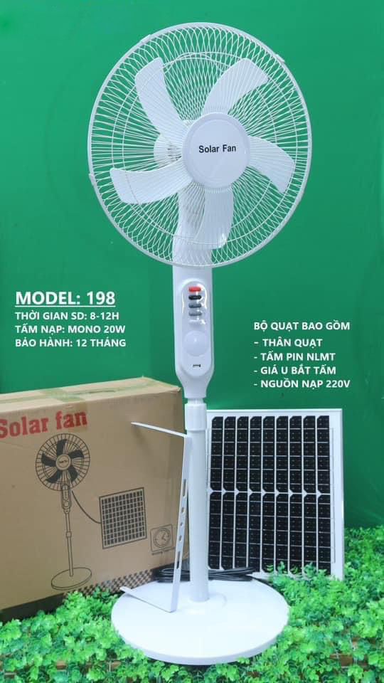 Quạt năng lượng mặt trời F198 - Quạt cây tích điện 198F