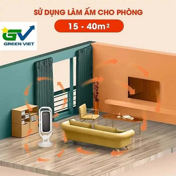 Máy sưởi ấm bằng gốm Ceramic an toàn GH02 hàng chính hãng Green Việt