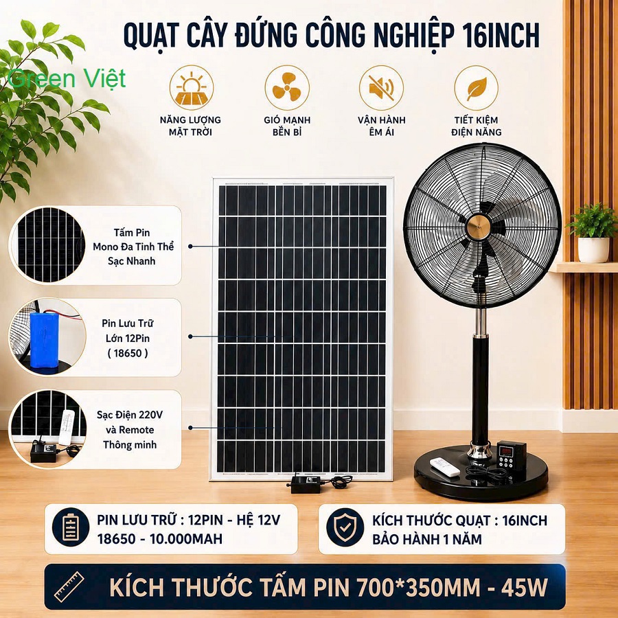 Quạt Cây Năng Lượng Mặt Trời QCN-18