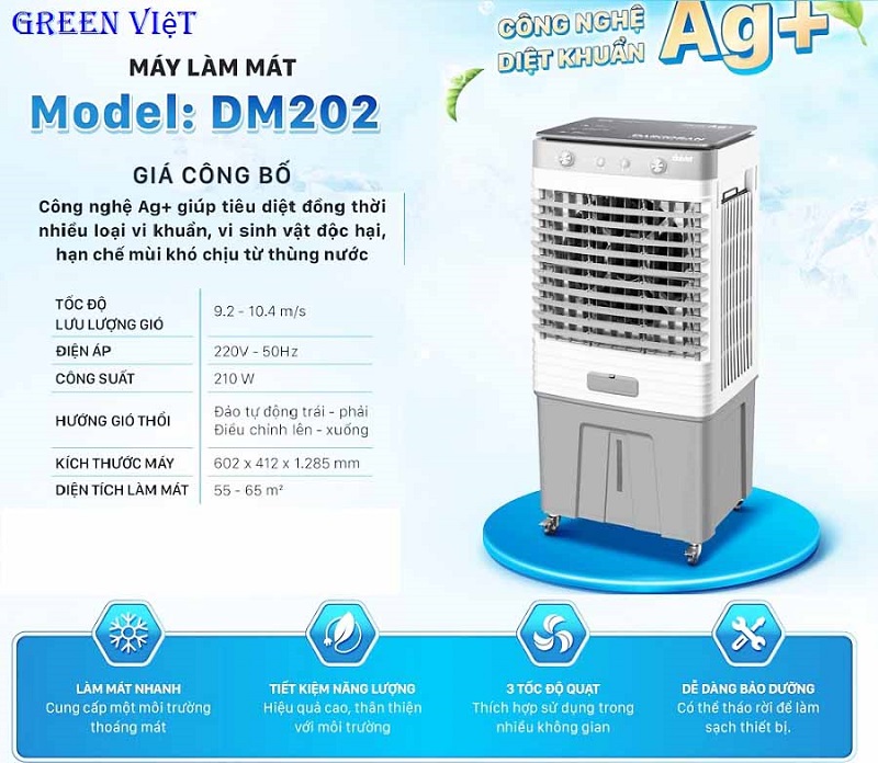 Quạt điều hòa hơi nước 45lit DHHN-01